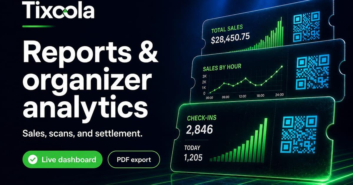 Organizer Reports & Analytics | Tixoola Ticketing