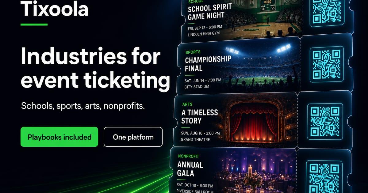 Tixoola ticketing for schools, sports, arts, and community events